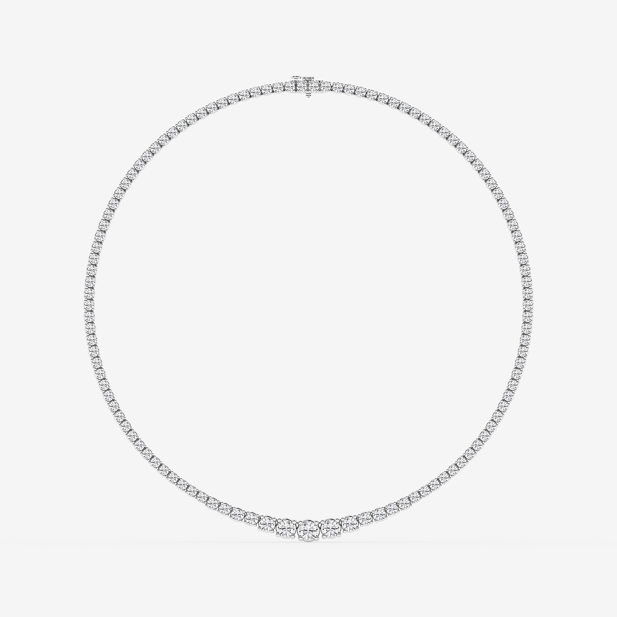 Additional Image 3 for  15 ctw Round Lab Grown Diamond Four Prong Graduated Tennis Necklace
